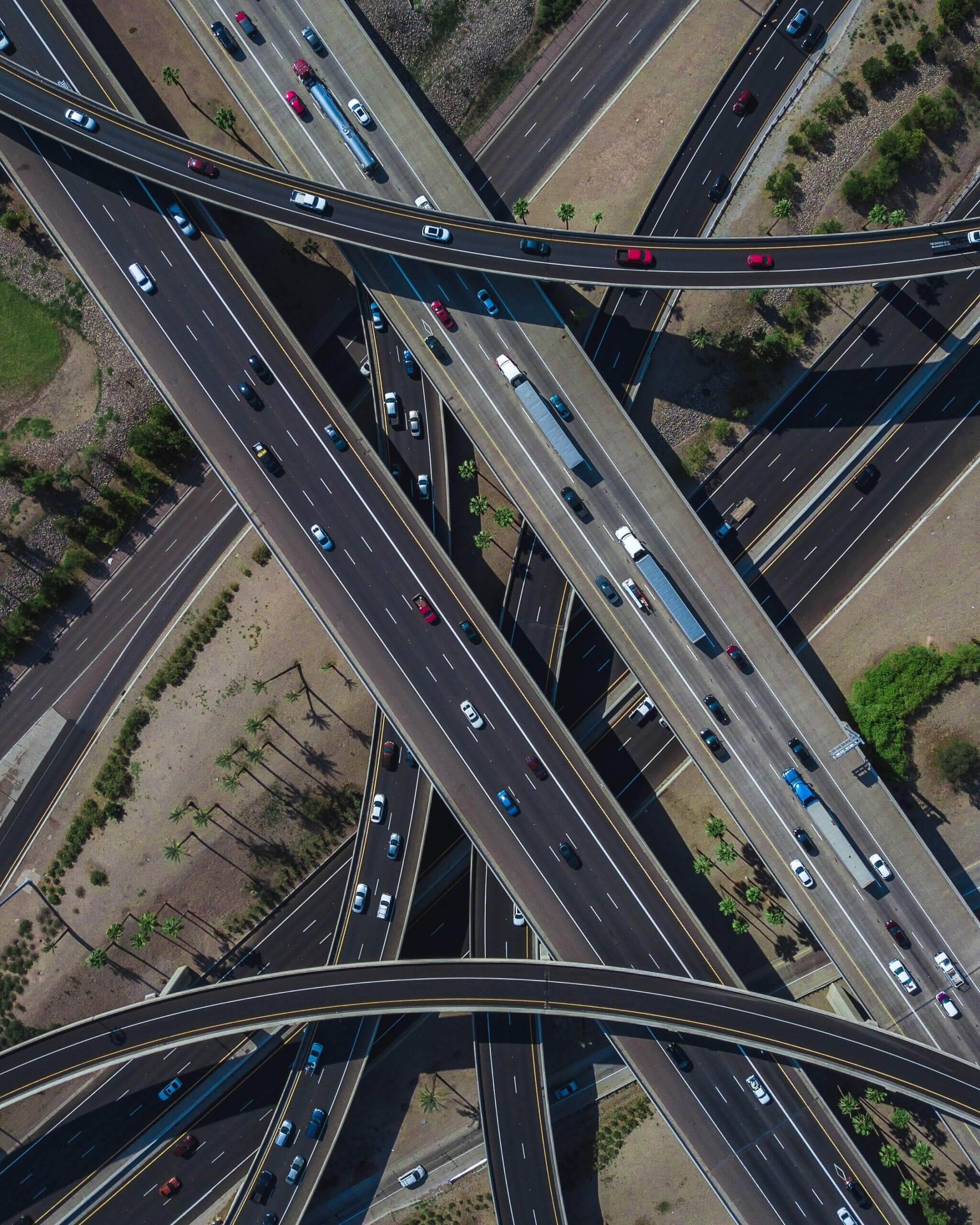 overhead view of highway