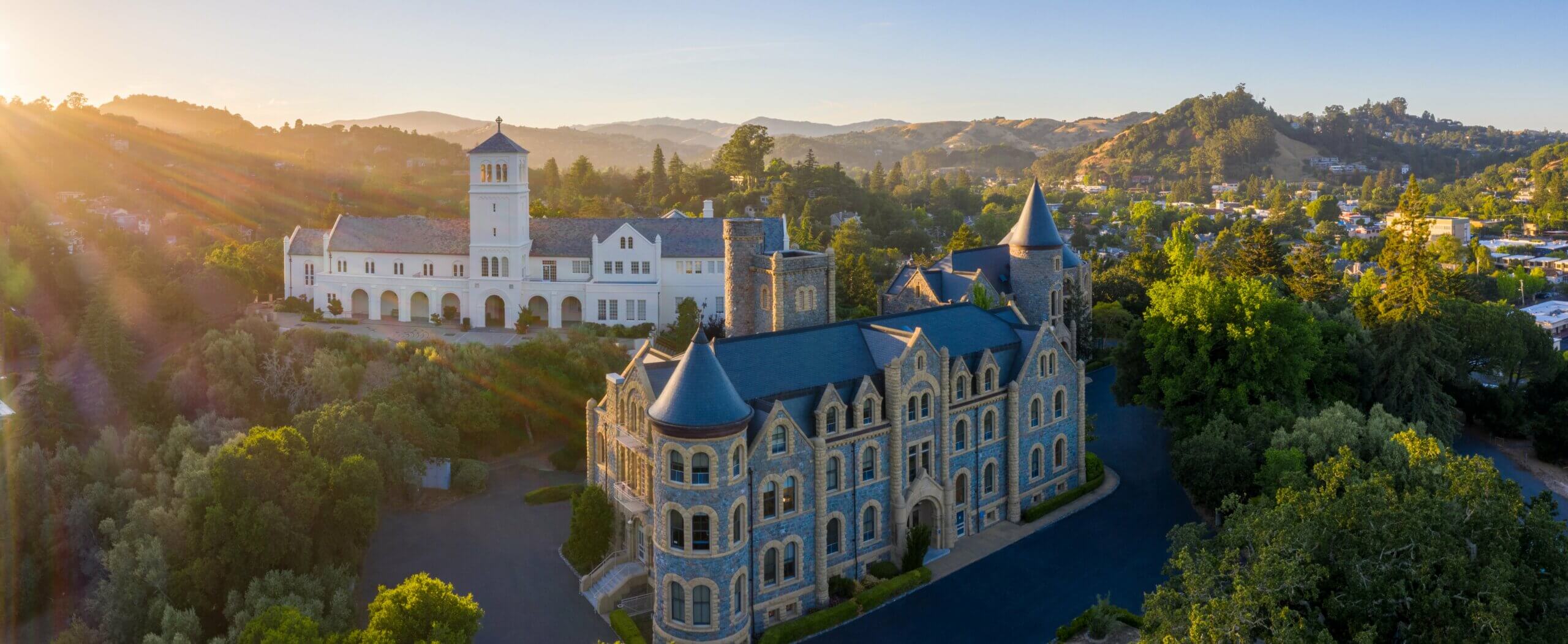 Drone aerial photo of University of Redlands Marin Campus
