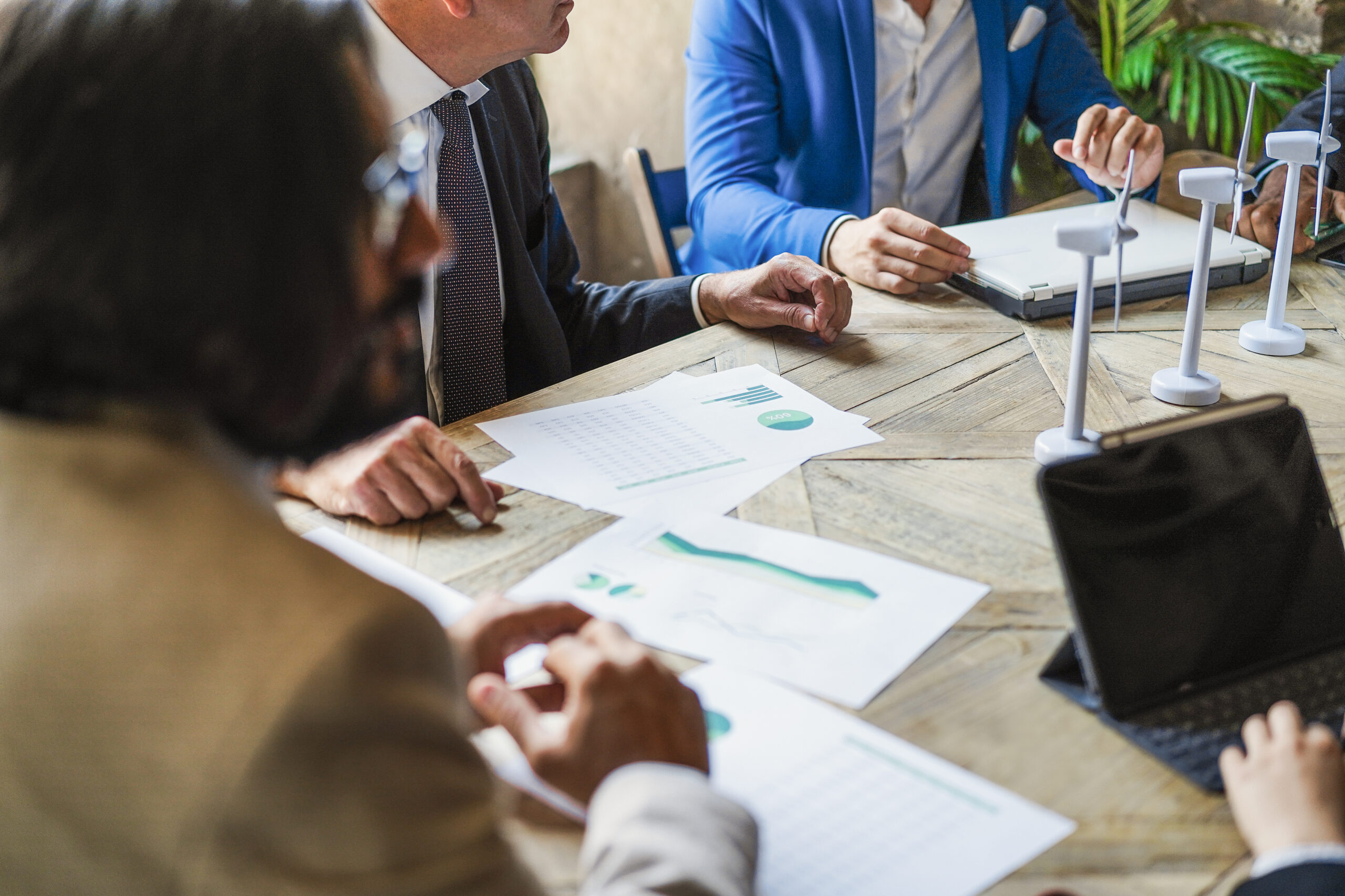 Business people working on sustainable innovation project
